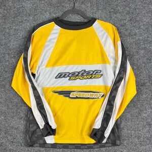 Sportrax Jersey Boys XL Yellow Motor Sports Speedway Graphic Long‎ Sleeve Racing